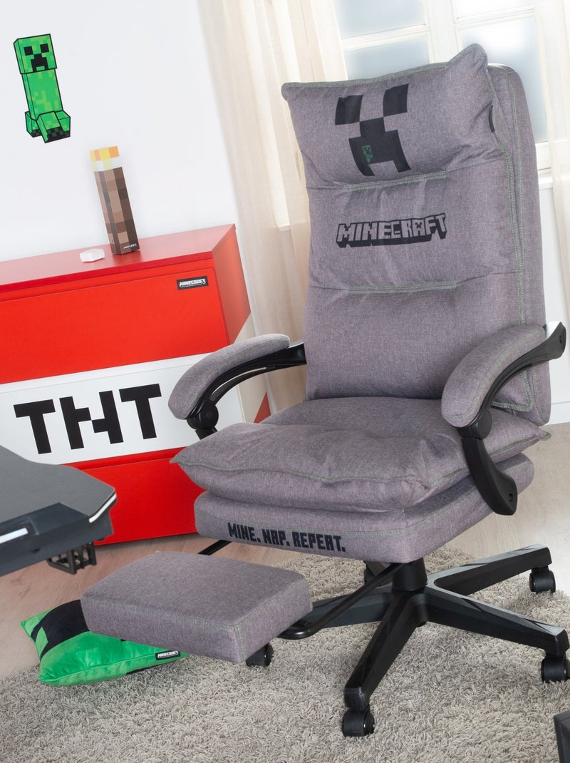 Silla gaming con rotación 360° y altura ajustable 'Roba' - Minecraft Gris negro - Kiabi