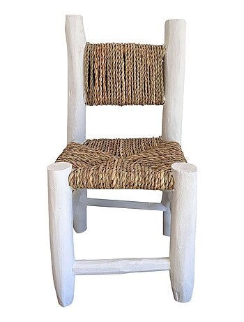Silla infantil de madera blanca y doum