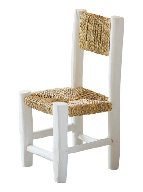 Silla infantil de madera blanca y doum - Kiabi