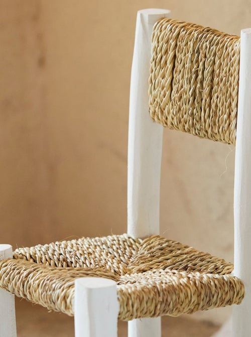 Silla infantil de madera blanca y doum - Kiabi