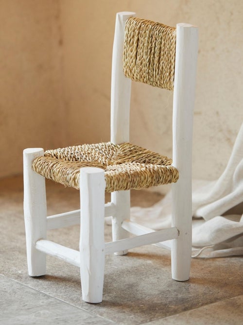 Silla infantil de madera blanca y doum - Kiabi