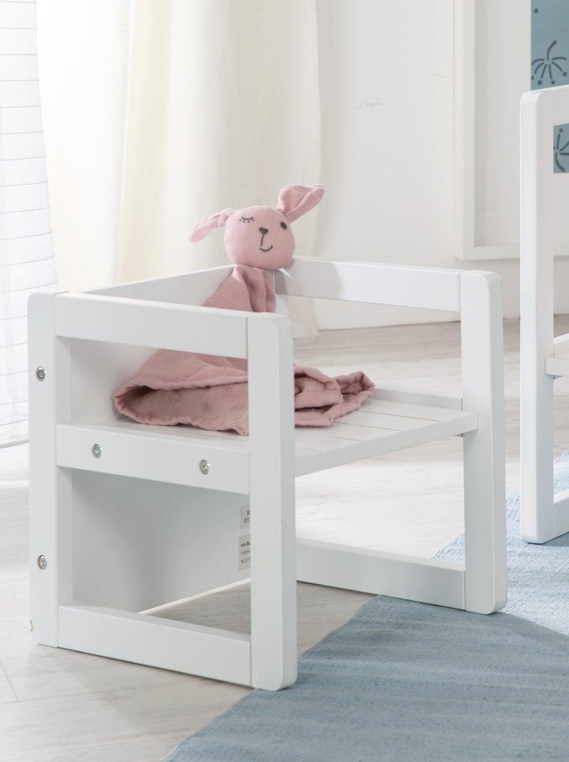 Silla infantil de madera convertible en taburete - 3 alturas de asiento 'Roba' Blanco - Kiabi