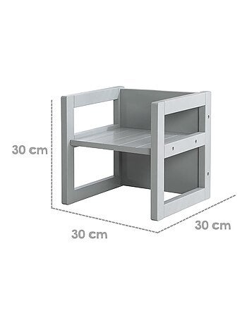 Silla infantil de madera convertible en taburete - 3 alturas de asiento 'Roba'