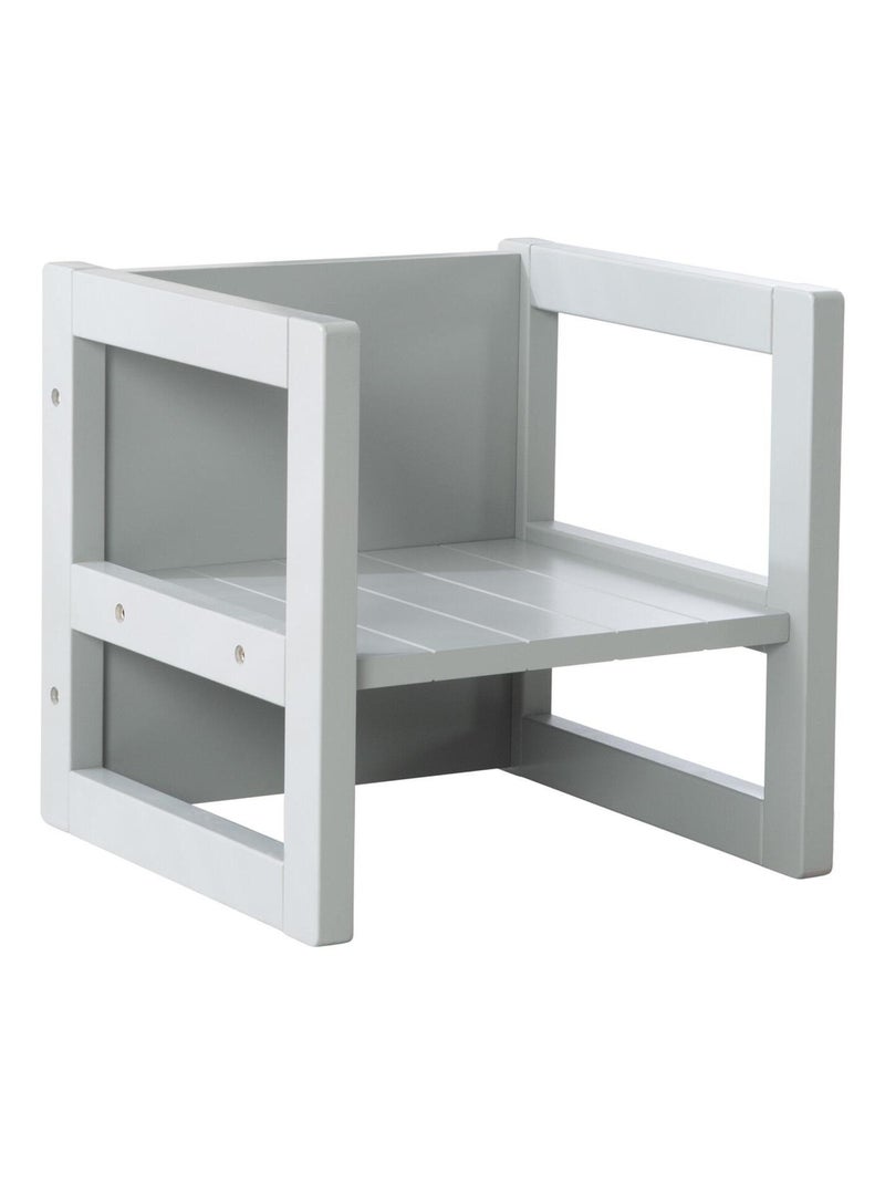 Silla infantil de madera convertible en taburete - 3 alturas de asiento 'Roba' Gris - Kiabi