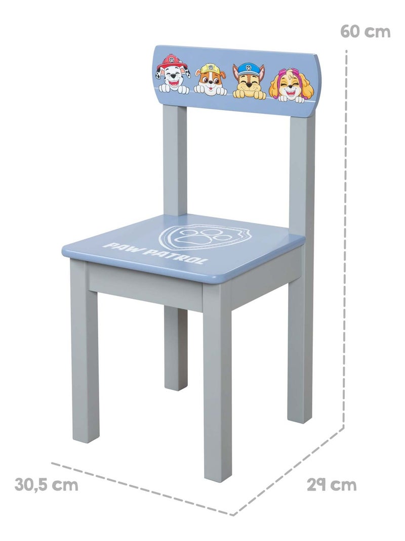 Silla infantil en madera lacada - hasta 50 kg - diseño Patrulla Canina - 'Roba Paw Patrol' Azul gris - Kiabi