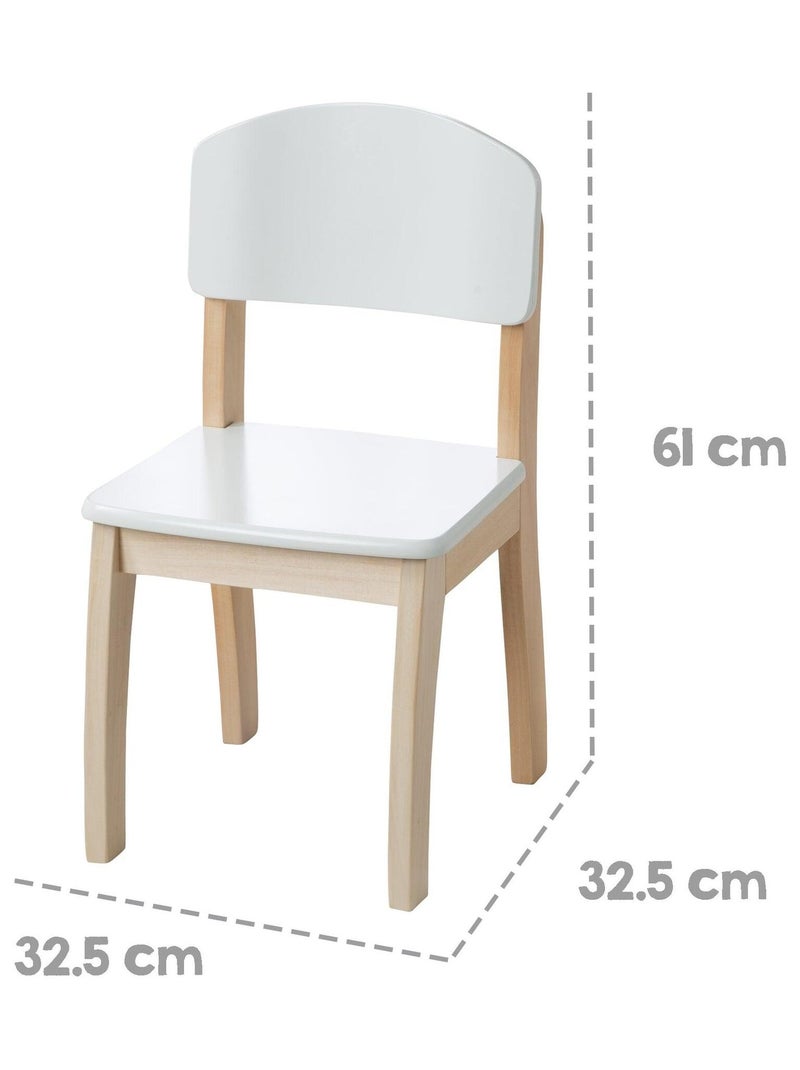 Silla infantil en madera lacada blanca - de 2 a 10 años 'Roba' Blanco Beige - Kiabi