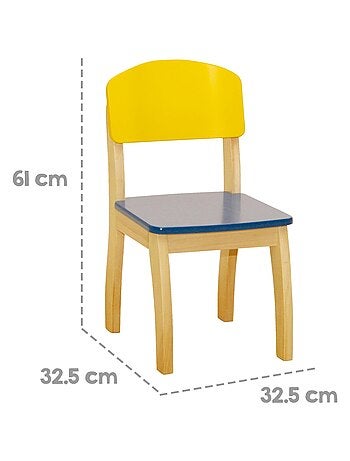 Silla infantil en madera multicolor - de 2 a 10 años 'Roba'
