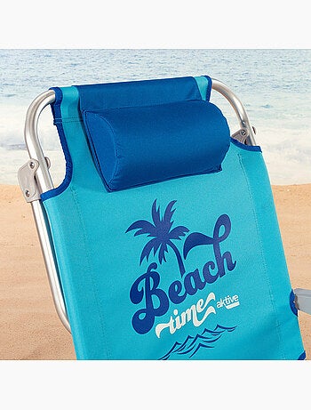 Silla playa baja 5 posiciones 53x58x80 cm c/cojín y bolso extraíble aktive