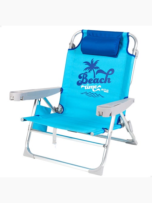 Silla playa baja 5 posiciones 53x58x80 cm c/cojín y bolso extraíble aktive - Kiabi