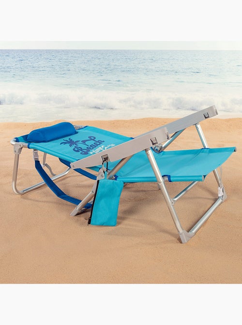 Silla playa baja 5 posiciones 53x58x80 cm c/cojín y bolso extraíble aktive - Kiabi