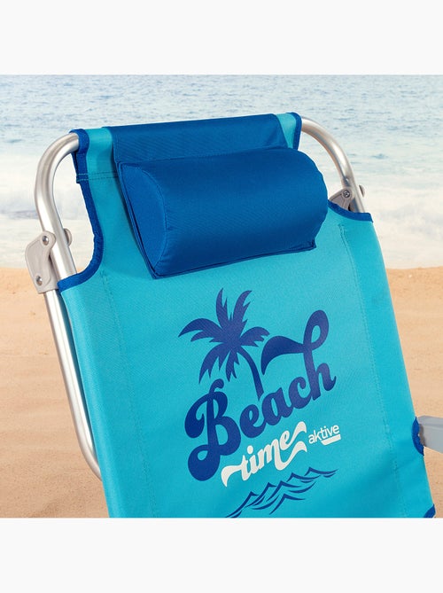Silla playa baja 5 posiciones 53x58x80 cm c/cojín y bolso extraíble aktive - Kiabi