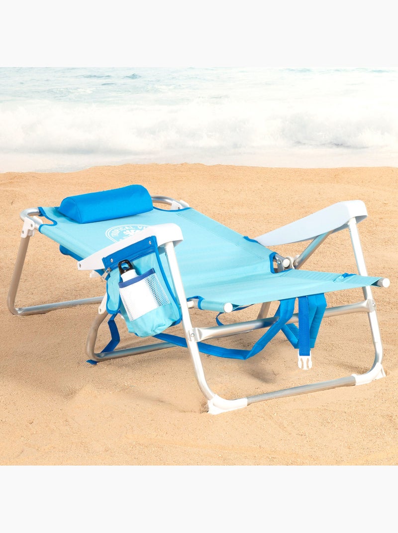 Silla playa baja mochila multiposición 50x54x80 cm aktive Azul - Kiabi