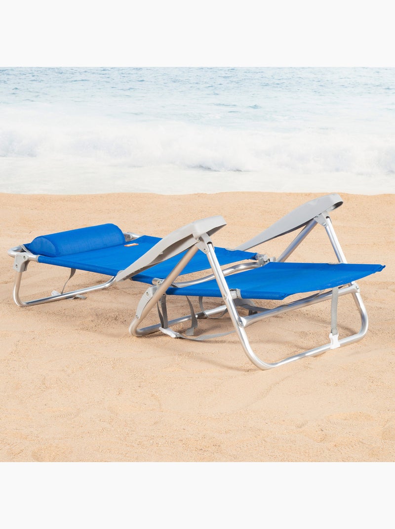 Silla playa baja multiposición 47x49x82 cm aktive Azul - Kiabi