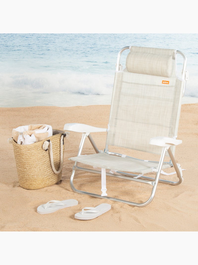 Silla playa baja multiposición 47x49x82 cm aktive Beige - Kiabi
