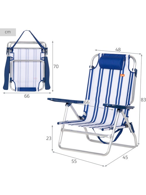 Silla playa baja multiposición 48x45x83 cm aktive - Kiabi