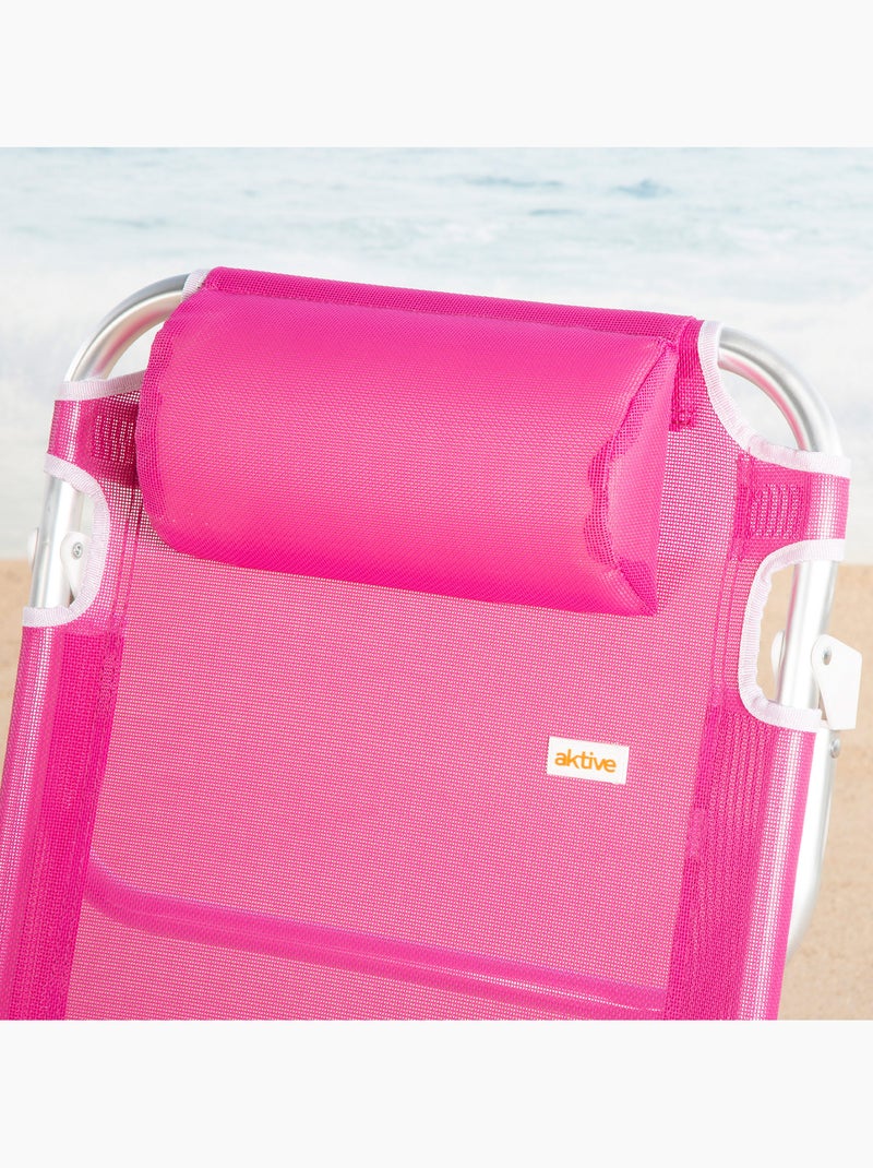 Silla playa baja multiposición 48x46x84 cm aktive Rosa fucsia - Kiabi