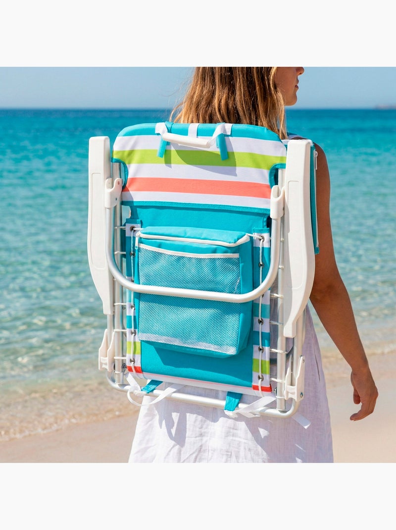 Silla playa baja multiposición 50x53x77 cm con nevera y bolsillos aktive Multicolor - Kiabi