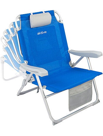 Silla playa mochila 55x66x86 cm 110 kg c/ cojín, bolsa y bolsillo aktive