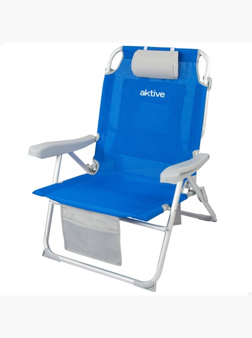 Silla playa mochila 55x66x86 cm 110 kg c/ cojín, bolsa y bolsillo aktive - Kiabi