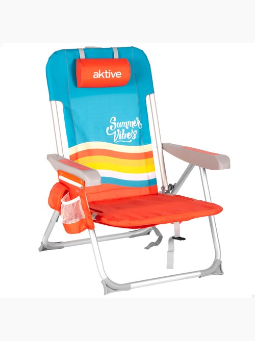 Silla playa multiposición 50x60x85 cm con bolsillos aktive - Kiabi