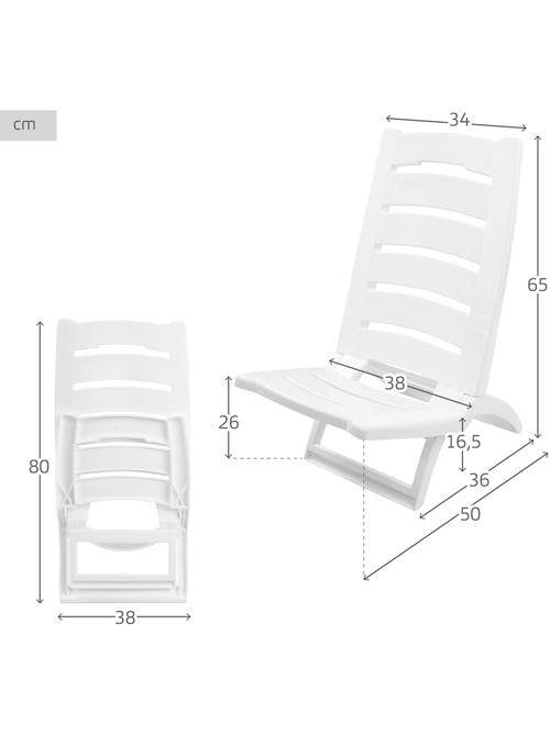 Silla playa plástico plegable baja aktive - Kiabi