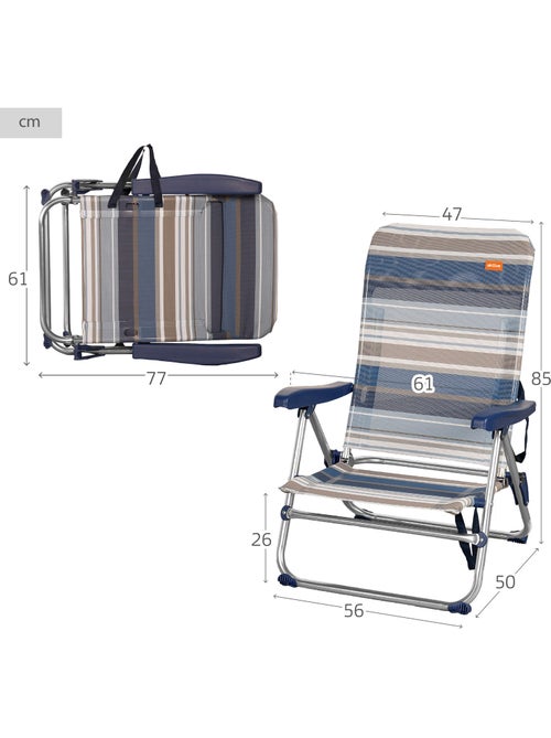 Silla playa plegable baja 5 posiciones aktive - Kiabi