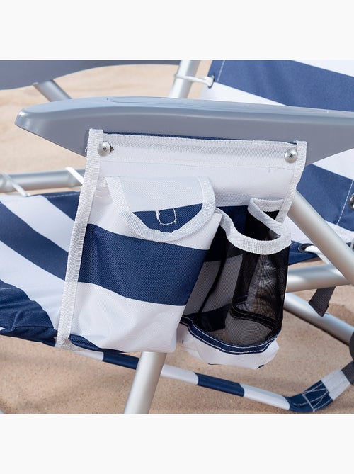 Silla playa plegable baja mochila 4 posiciones c/cojín y bolsillo aktive - Kiabi
