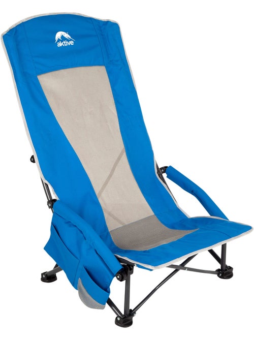 Silla plegable baja y transpirable con bolsillo y posavasos aktive - Kiabi