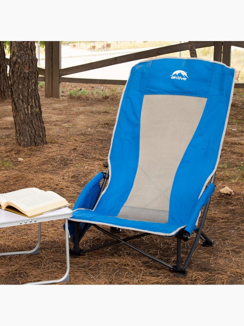 Silla plegable baja y transpirable con bolsillo y posavasos aktive - Kiabi