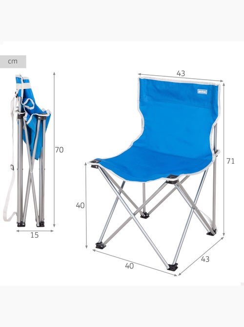 Silla plegable camping 43x43x71 cm con asa transporte aktive - Kiabi