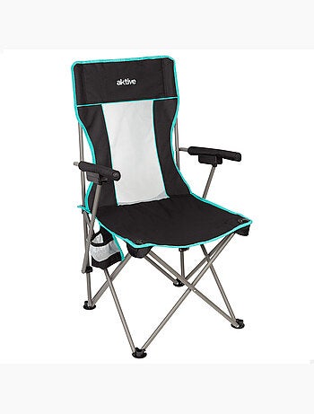 Silla plegable camping 48x48x102 cm con respaldo de rejilla aktive