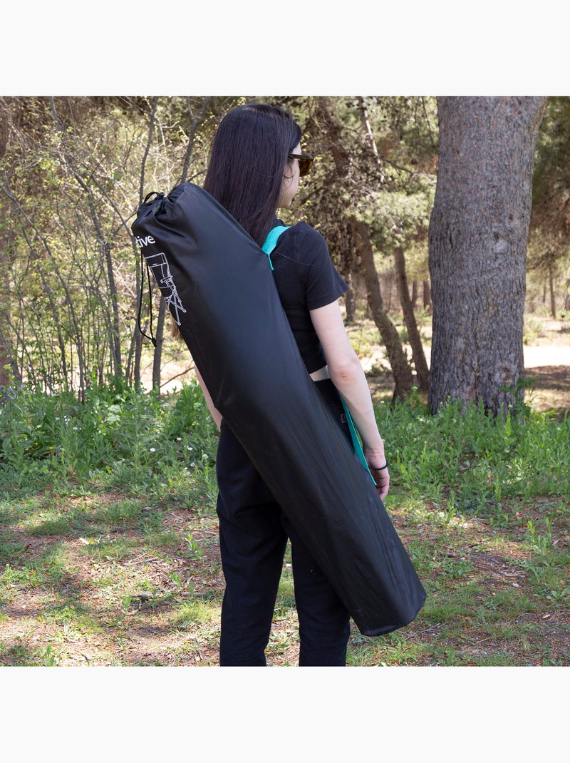 Silla plegable camping 48x48x102 cm con respaldo de rejilla aktive Negro - Kiabi