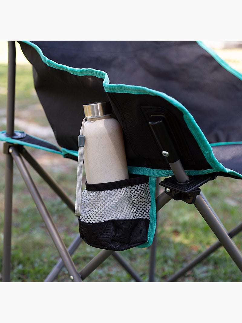 Silla plegable camping 50x47x74 cm con posavasos aktive Negro - Kiabi
