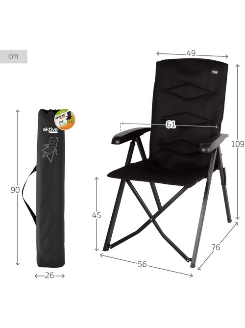 Silla plegable camping acolchada y reclinable 5 posiciones aktive - Kiabi Silla plegable camping acolchada y reclinable 5 posiciones aktive - Kiabi