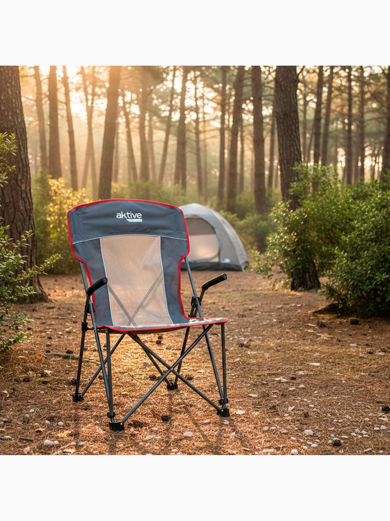 Silla plegable camping antivuelco con reposabrazos removibles aktive Gris - Kiabi