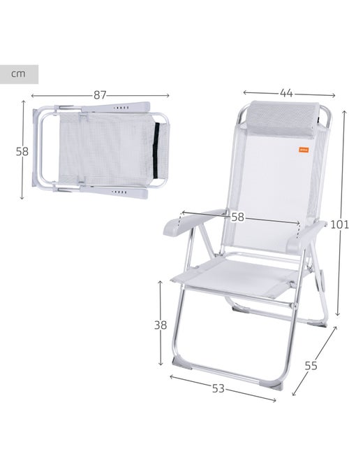 Silla plegable camping antivuelco y multiposición con cojín aktive - Kiabi Silla plegable camping antivuelco y multiposición con cojín aktive - Kiabi
