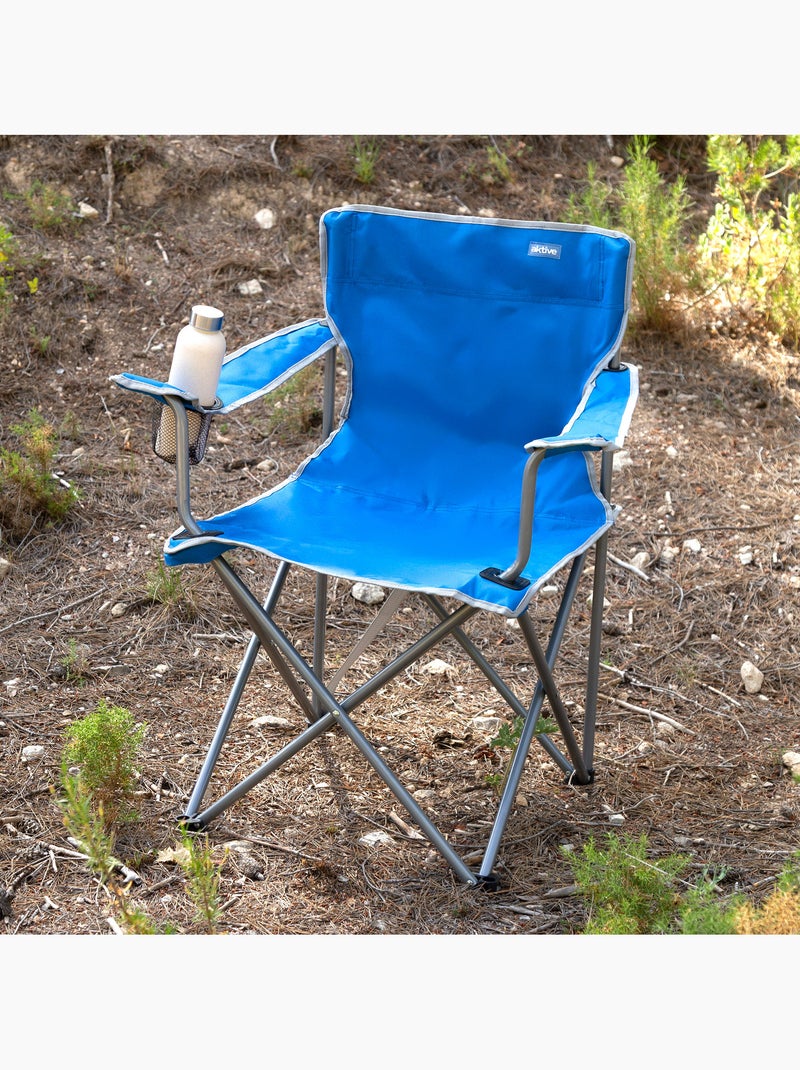 Silla plegable camping con portavasos aktive Azul - Kiabi