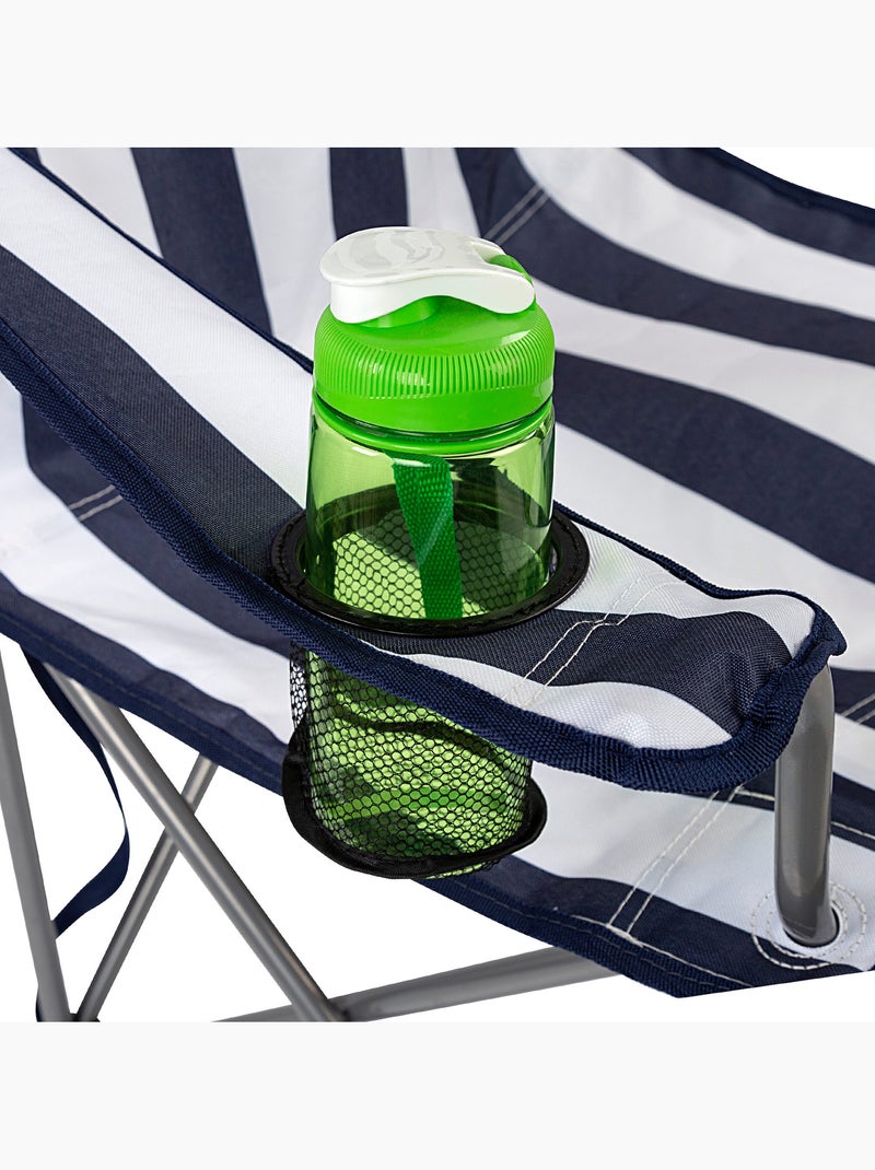 Silla plegable camping con posavasos aktive Azul Blanco - Kiabi