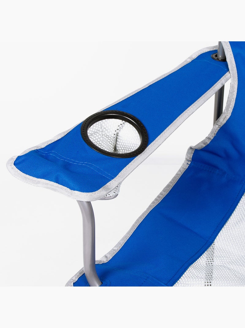 Silla plegable camping con posavasos y respaldo transpirable aktive Azul - Kiabi