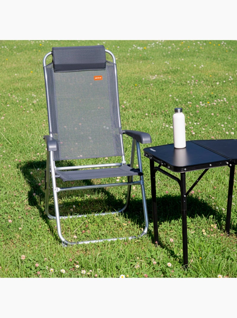 Silla plegable camping multiposición con cojín aktive Gris - Kiabi