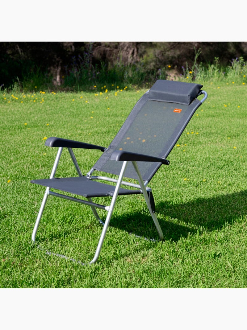 Silla plegable camping multiposición con cojín aktive Gris - Kiabi