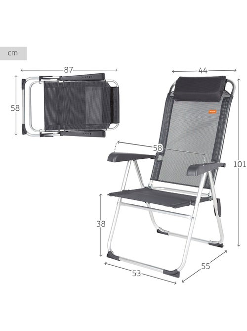 Silla plegable camping multiposición con cojín aktive - Kiabi