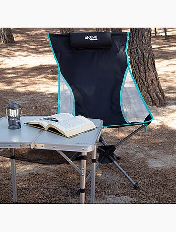 Silla plegable camping ultracompacta con cojín aktive