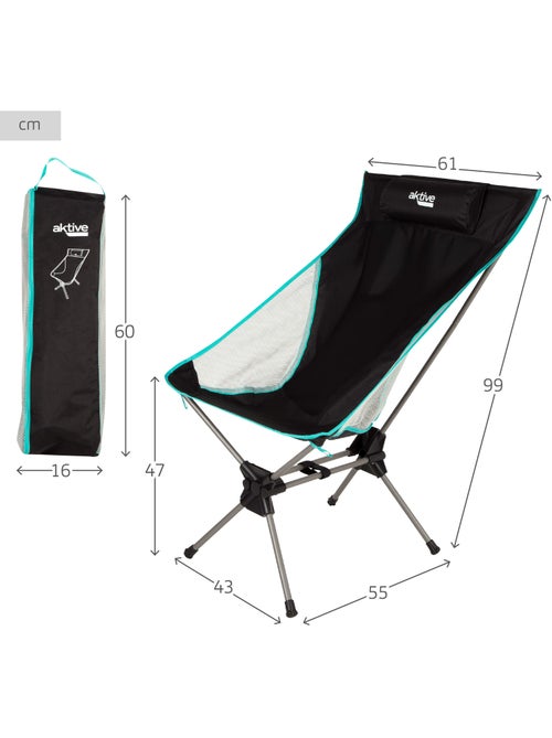 Silla plegable camping ultracompacta con cojín aktive - Kiabi