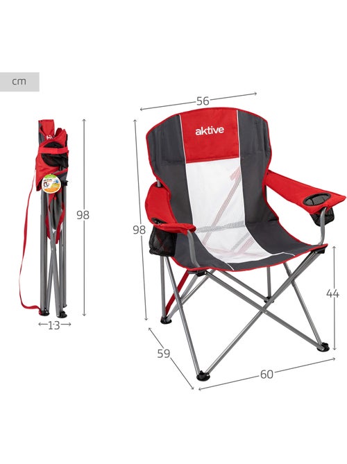 Silla plegable camping xl con posavasos aktive - Kiabi