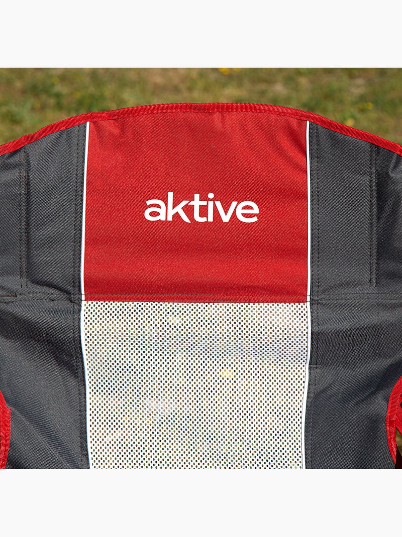 Silla plegable camping xl con posavasos aktive Negro Rojo - Kiabi