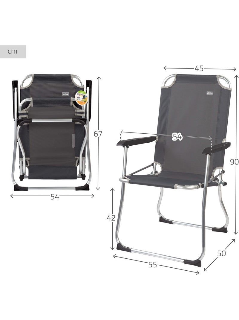 Silla plegable de aluminio fija aktive Gris - Kiabi
