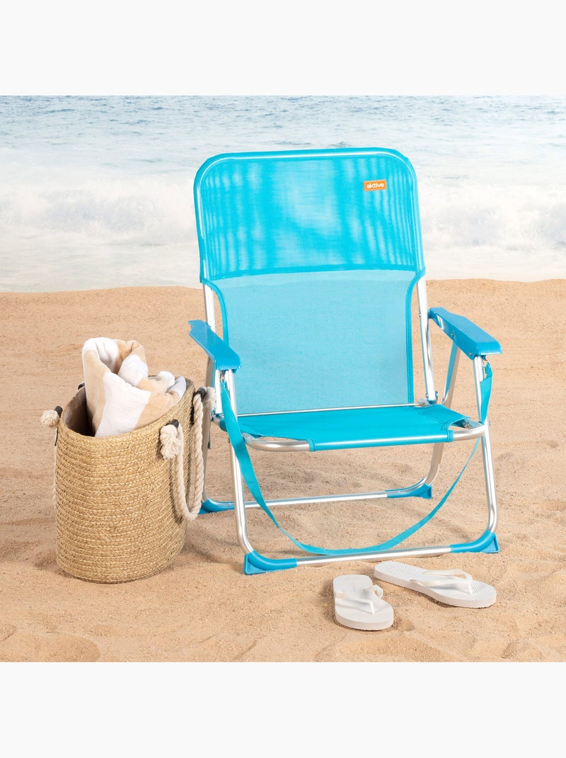 Silla plegable de playa 44x40x72 cm con asa aktive Azul - Kiabi