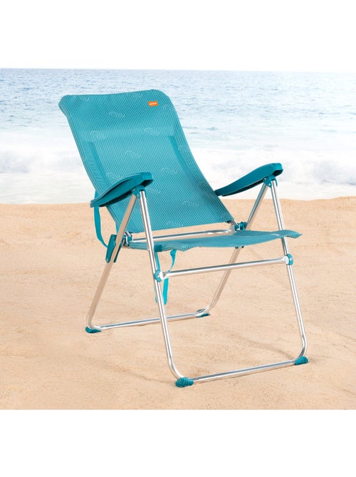 Silla plegable de playa alta multiposición 47x67x110 cm con asa aktive - Kiabi