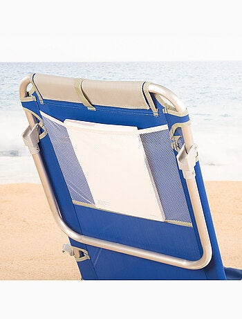 Silla plegable de playa multiposición 50x50x88 cm con bolsillos, cojín y asa aktive